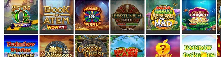Covers of the best online slots available at online casinos in Panama.