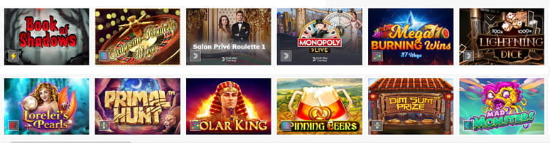 Covers of some of the best online slots available at online casinos in Peru.