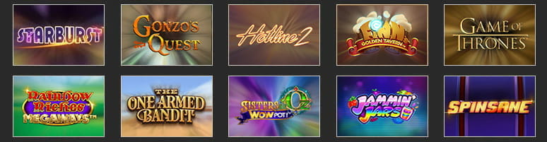 Logos of the 10 most popular slots in Dominican Republic.
