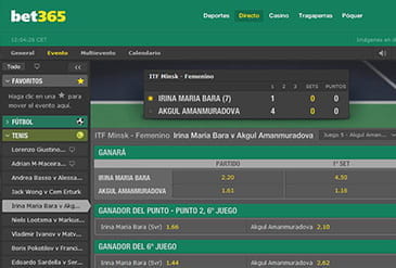 At bet365 you can bet on a lot of live events