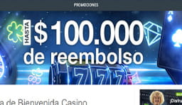 Advertising banner of a cashback bonus at online casinos in Colombia.