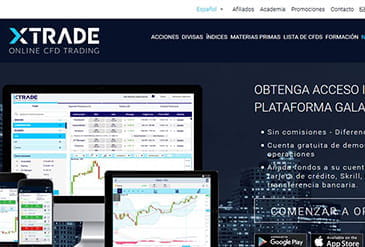Home page of Xtrade, a broker that uses segregated accounts to keep clients' money